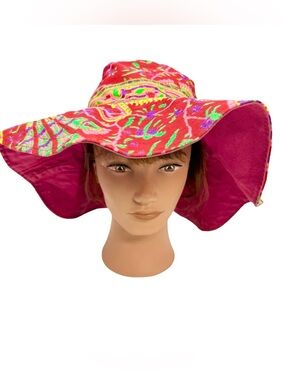 Boho Chic Colorful Pink Reversible Sun Hat